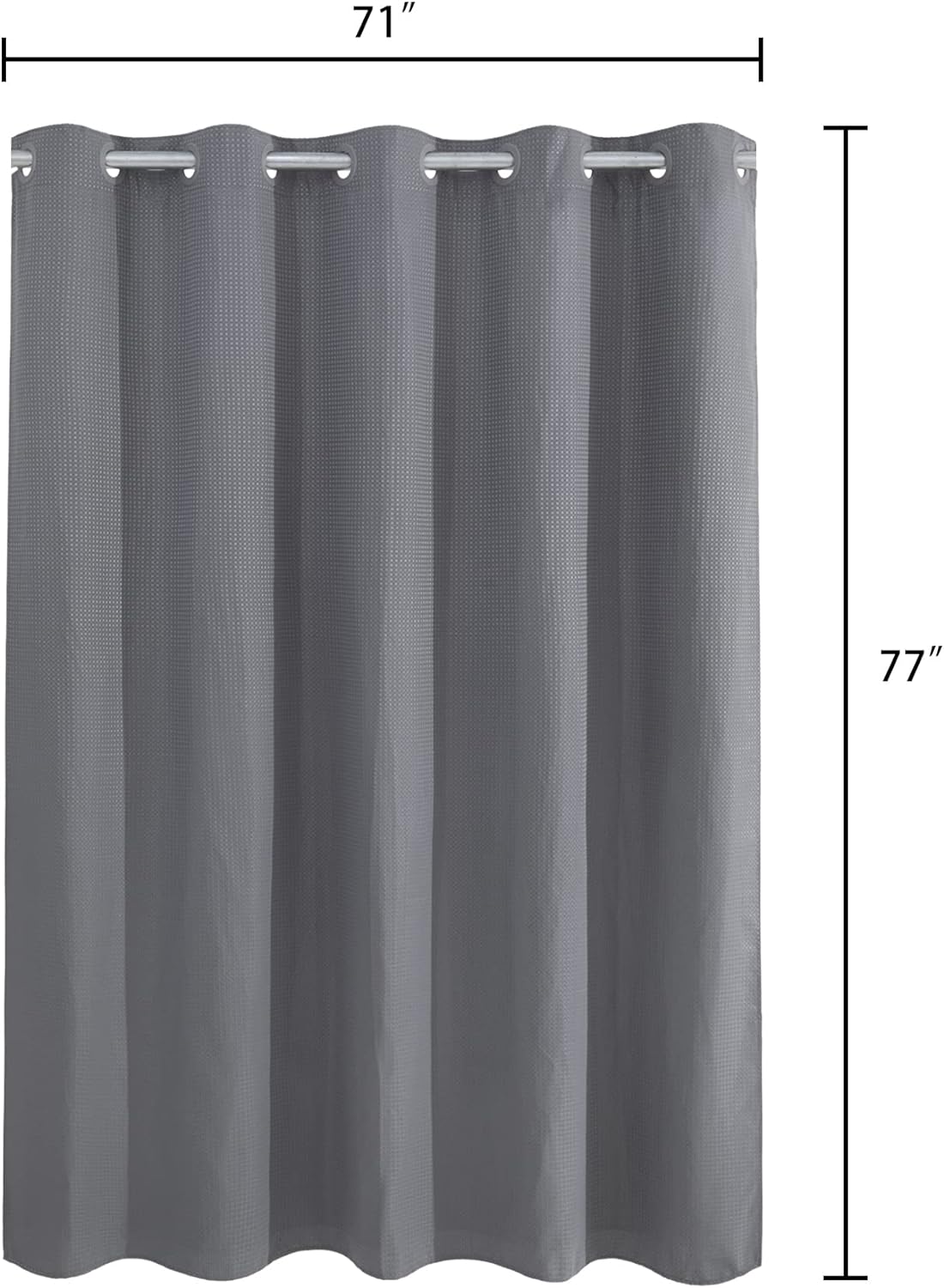 Barossa Design No Hooks Waffle Weave Shower Curtain with Snap in Liner
