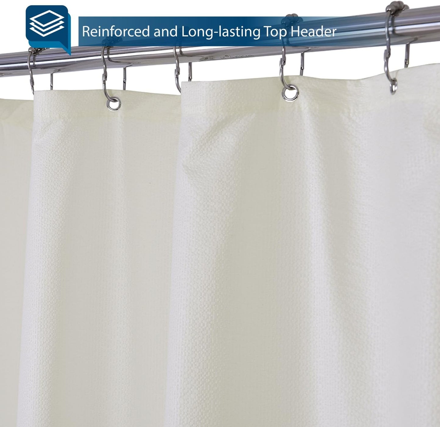 Barossa Design Hotel Quality Soft Fabric Shower Curtain Liner