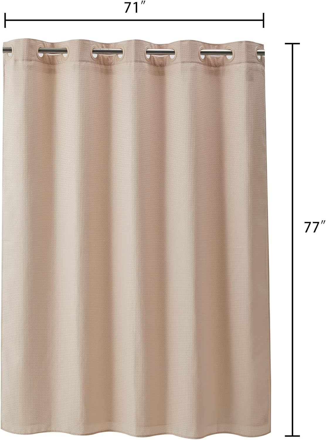 Barossa Design No Hooks Waffle Weave Shower Curtain with Snap in Liner