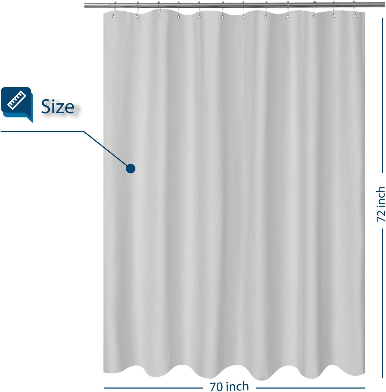 Barossa Design Hotel Quality Soft Fabric Shower Curtain Liner