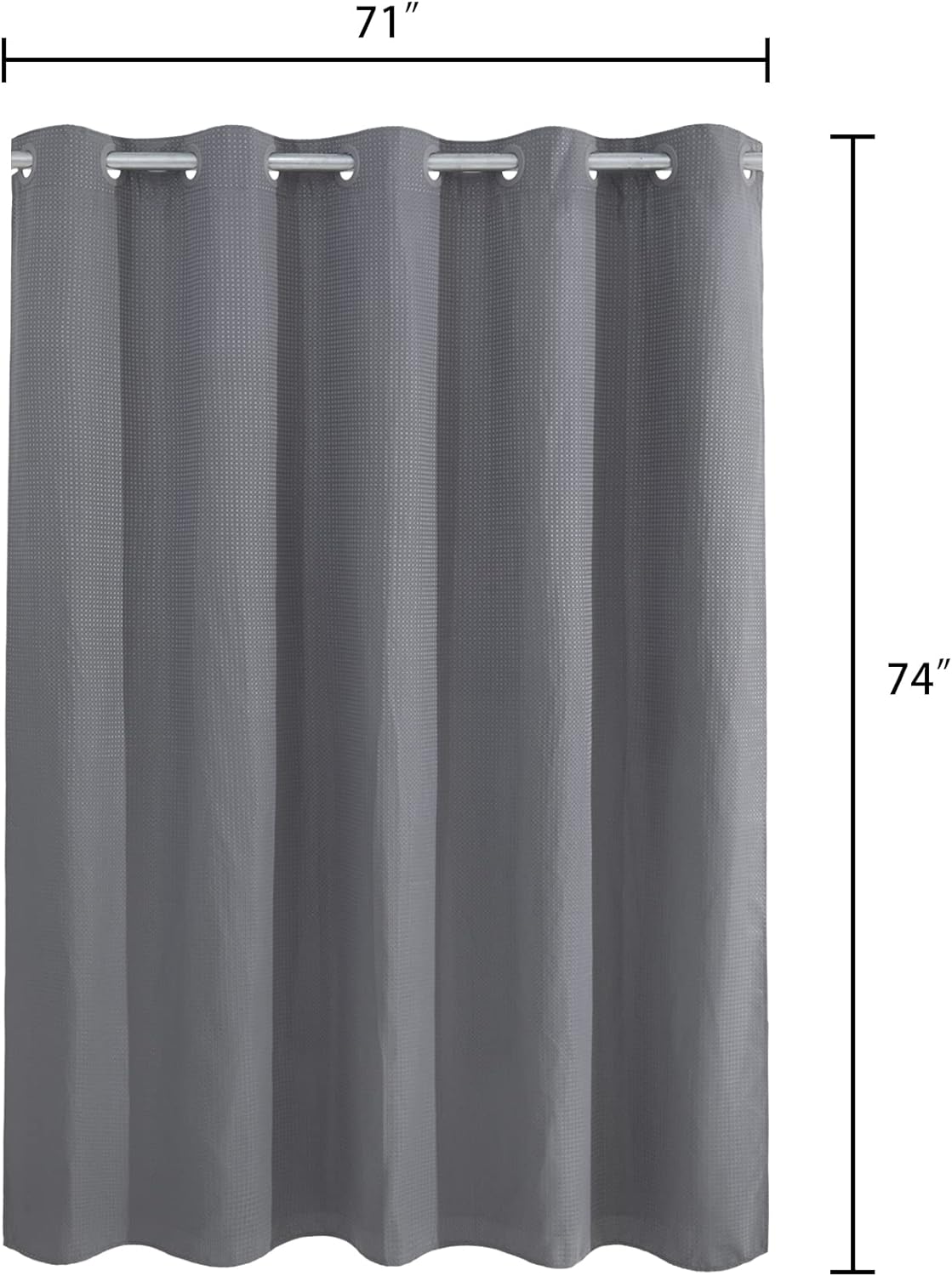 Barossa Design No Hooks Waffle Weave Shower Curtain with Snap in Liner