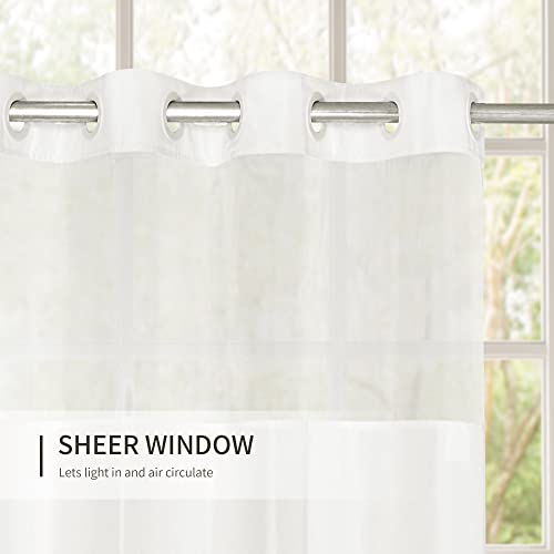 Barossa Design Shower Curtain with Snap in Liner and Stripe