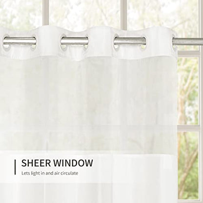 Barossa Design Shower Curtain with Snap in Liner and Stripe