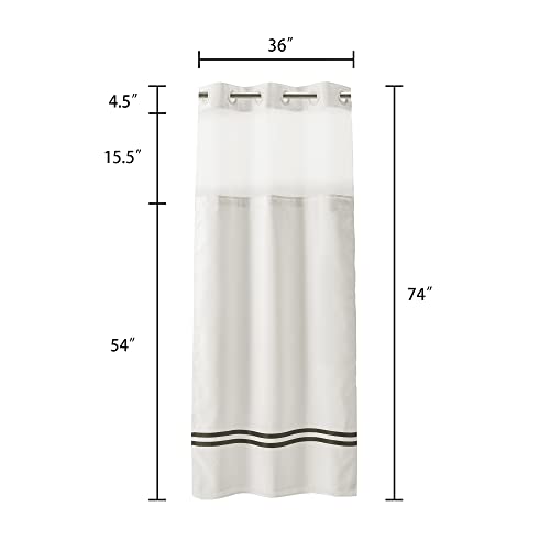 Barossa Design Shower Curtain with Snap in Liner and Stripe