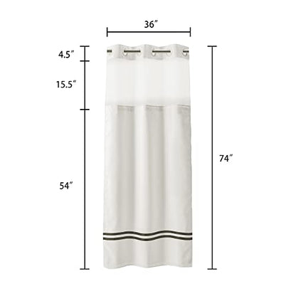 Barossa Design Shower Curtain with Snap in Liner and Stripe
