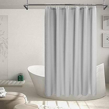 Barossa Design Cotton Blend Shower Curtain Honeycomb Waffle Weave