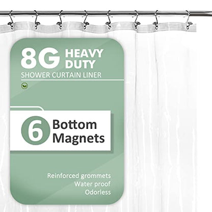 Barossa Design Premium PEVA Plastic Shower Liner with Rustproof Grommets