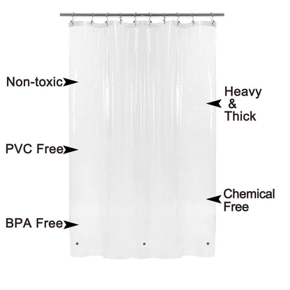 Barossa Design Premium PEVA Plastic Shower Liner with Rustproof Grommets