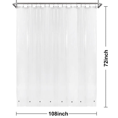Barossa Design Premium PEVA Plastic Shower Liner with Rustproof Grommets