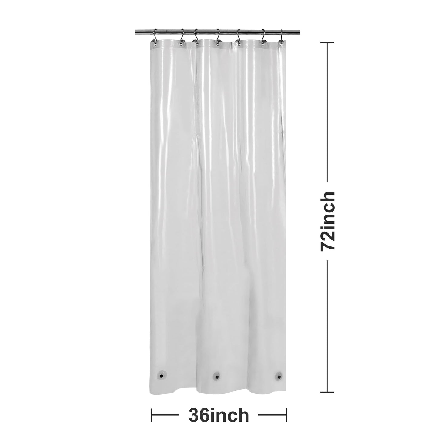 Barossa Design Premium PEVA Plastic Shower Liner with Rustproof Grommets