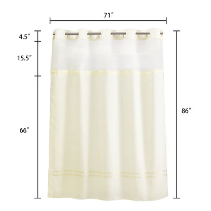 Barossa Design Shower Curtain with Snap in Liner and Stripe