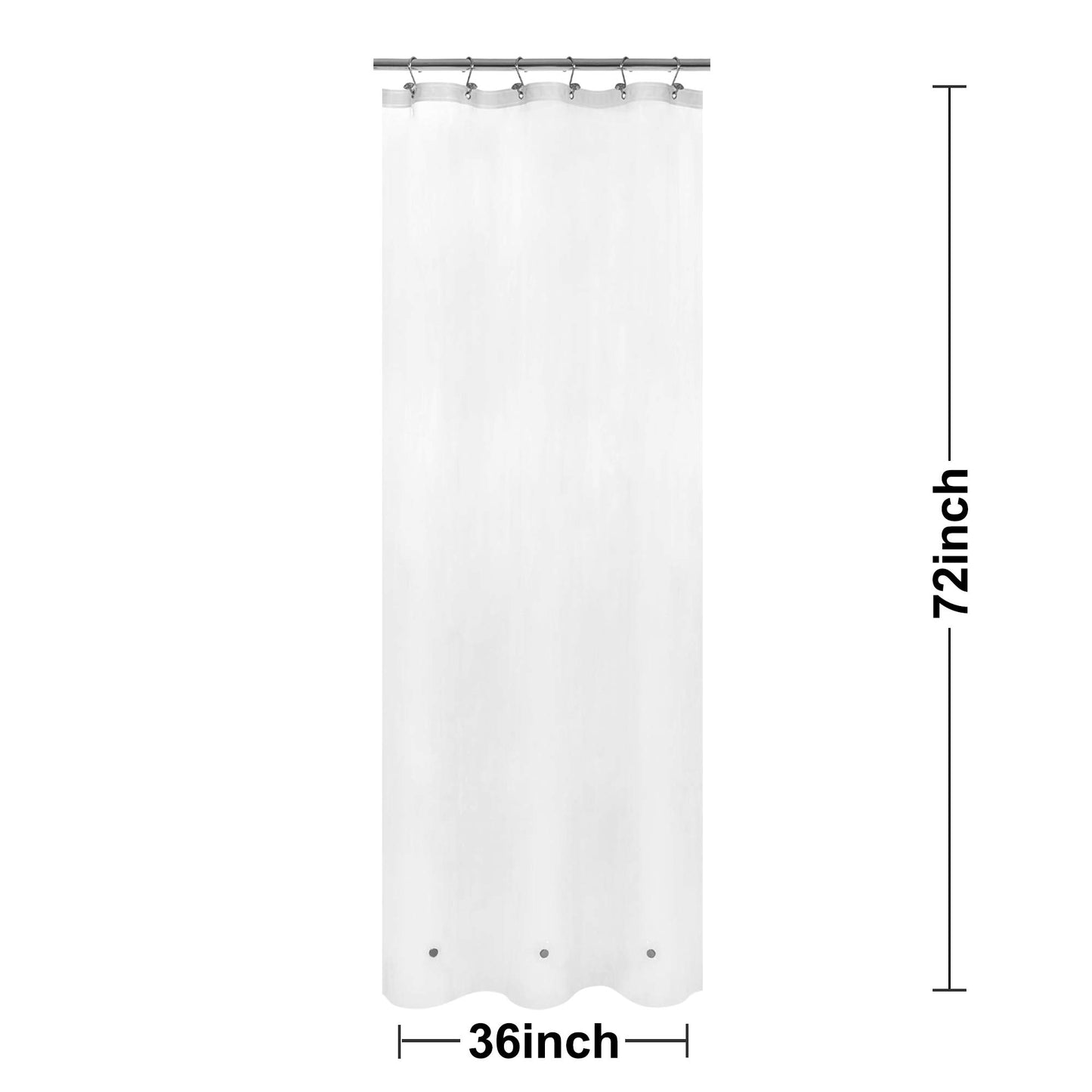 Barossa Design Premium PEVA Plastic Shower Liner with Rustproof Grommets