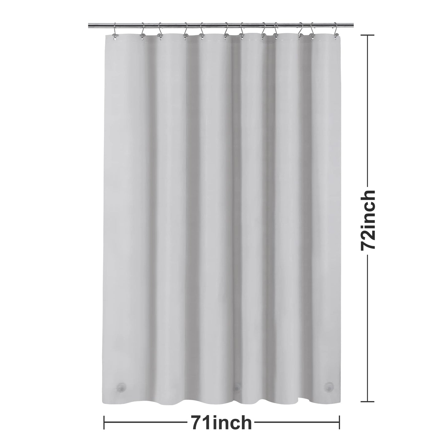 Barossa Design Premium PEVA Plastic Shower Liner with Rustproof Grommets