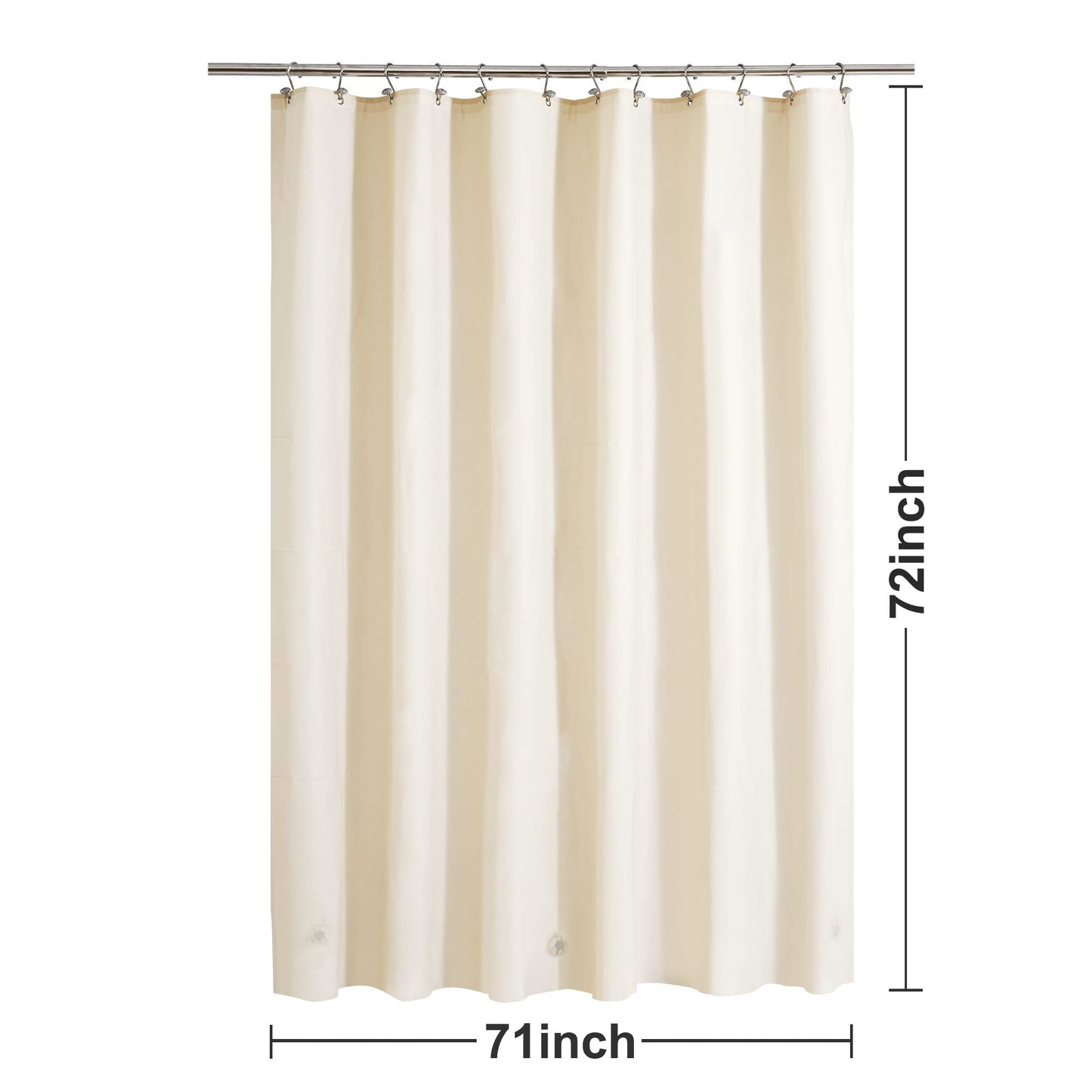 Barossa Design Premium PEVA Plastic Shower Liner with Rustproof Grommets
