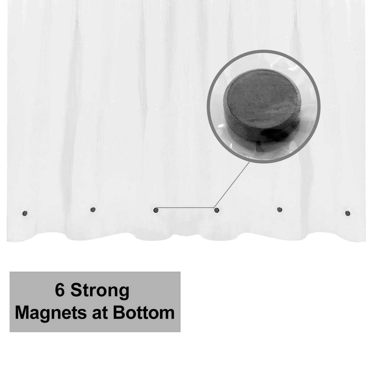 Barossa Design Premium PEVA Plastic Shower Liner with Rustproof Grommets