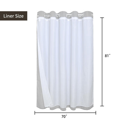 Barossa Design Waffle Weave Shower Curtain with Snap-in Liner