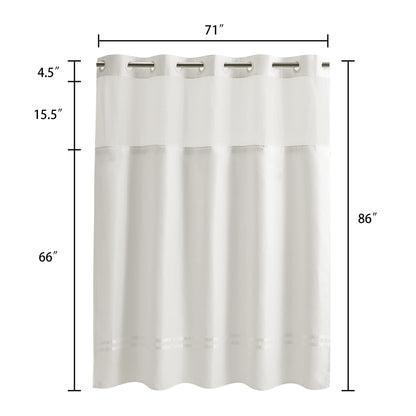 Barossa Design Shower Curtain with Snap in Liner and Stripe