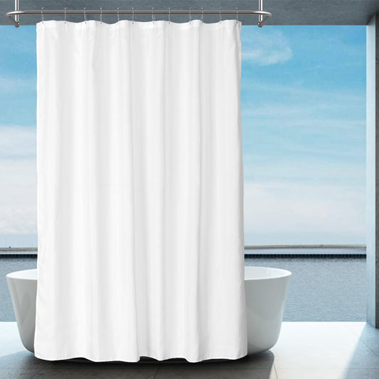 Fabric Shower Curtain Liners Lightweight - White Cloth Shower Liners with Magnets