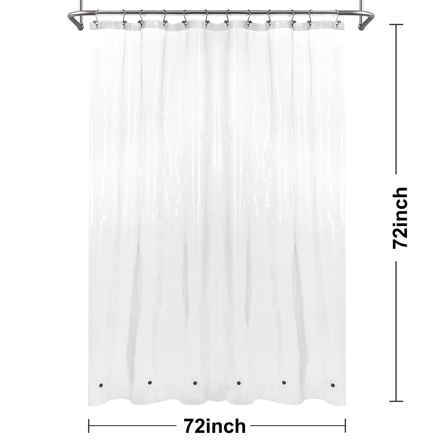 Barossa Design Premium PEVA Plastic Shower Liner with Rustproof Grommets