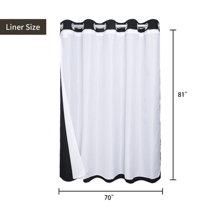 Barossa Design Waffle Weave Shower Curtain with Snap-in Liner