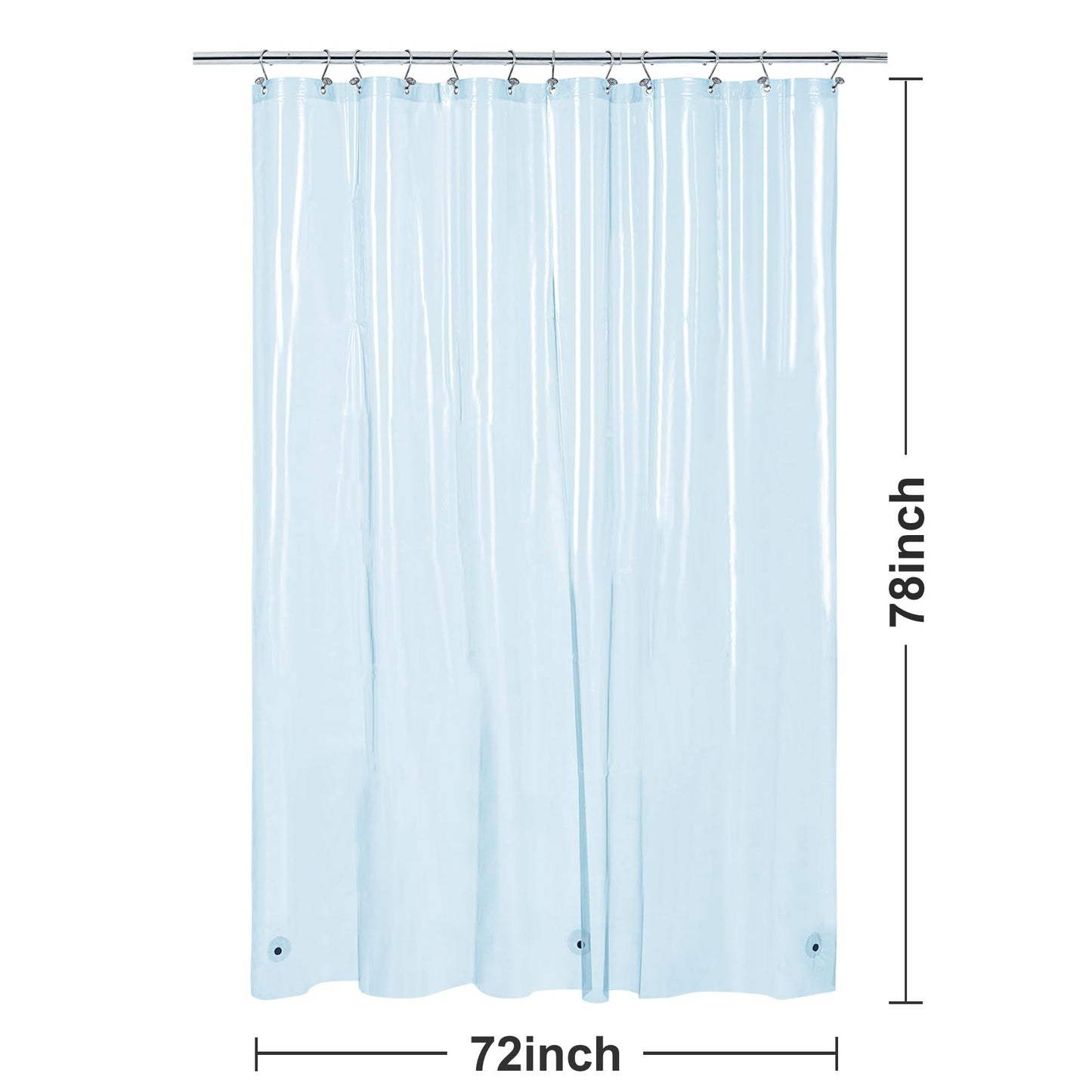 Barossa Design Premium PEVA Plastic Shower Liner with Rustproof Grommets
