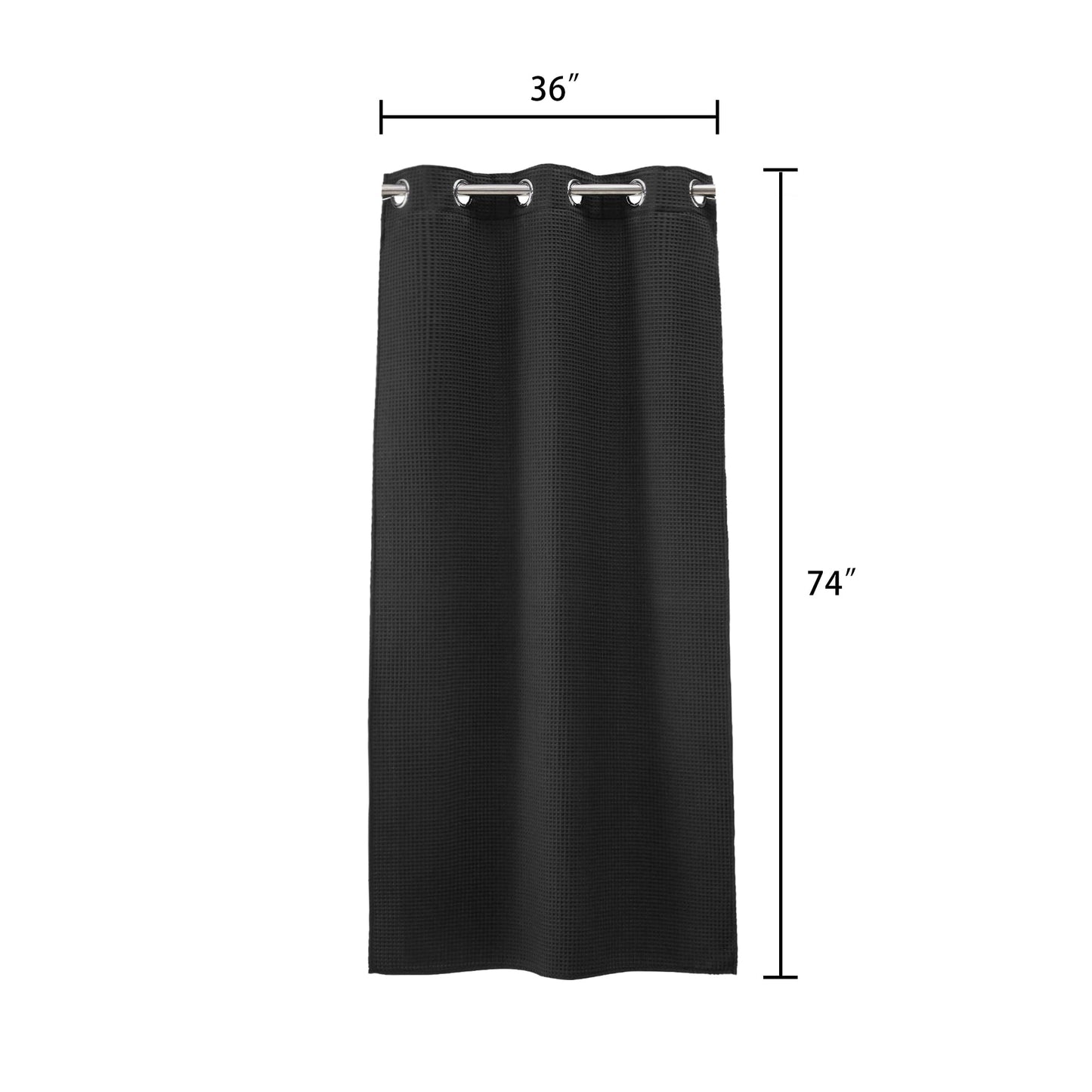 Barossa Design Waffle Weave Shower Curtain with Snap-in Liner