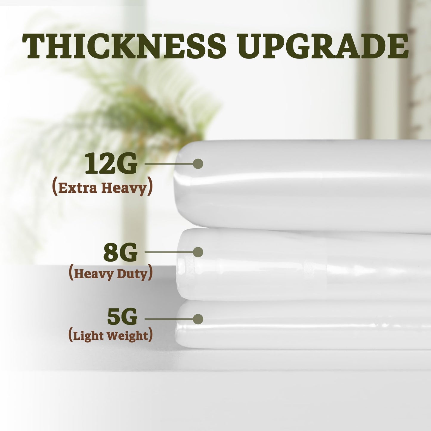 Barossa Design Premium PEVA Plastic Shower Liner with Rustproof Grommets