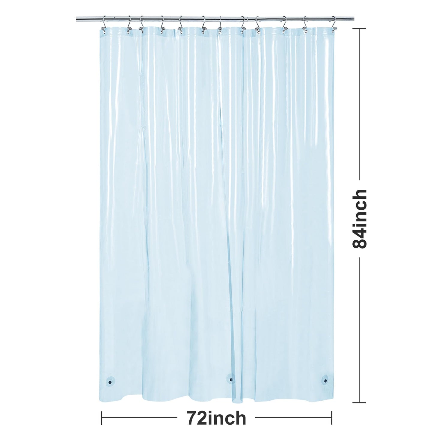 Barossa Design Premium PEVA Plastic Shower Liner with Rustproof Grommets