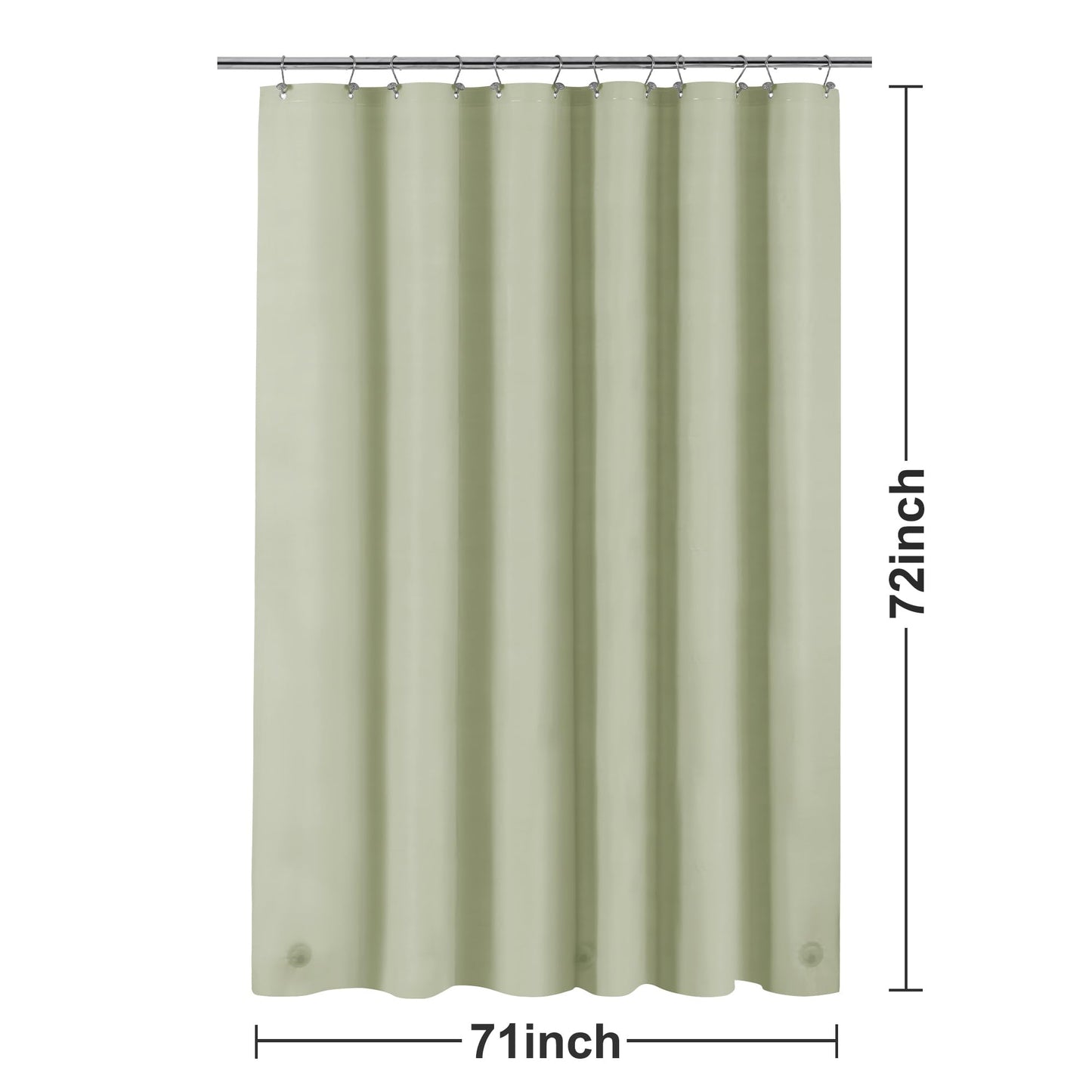 Barossa Design Premium PEVA Plastic Shower Liner with Rustproof Grommets