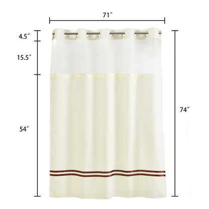 Barossa Design Shower Curtain with Snap in Liner and Stripe