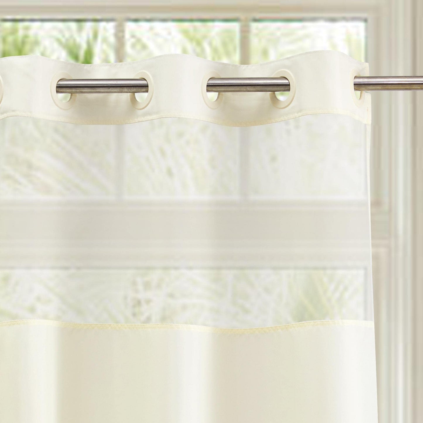 Barossa Design Shower Curtain with Snap in Liner and Stripe