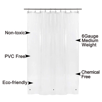 Barossa Design Premium PEVA Plastic Shower Liner with Rustproof Grommets