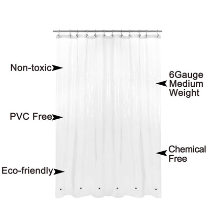 Barossa Design Premium PEVA Plastic Shower Liner with Rustproof Grommets