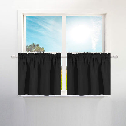 Barossa Design Waffle Weave Half Window Tier Curtains