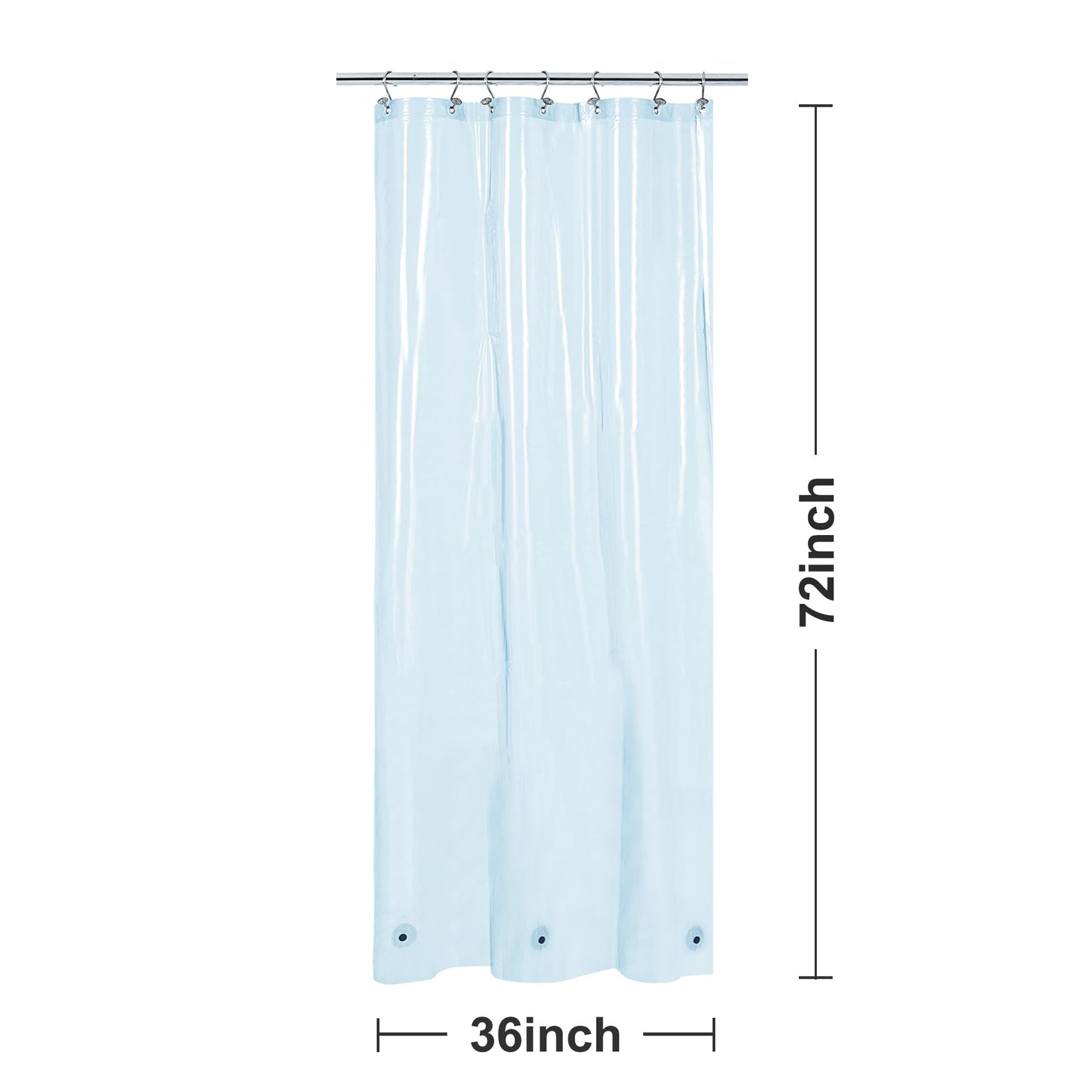 Barossa Design Premium PEVA Plastic Shower Liner with Rustproof Grommets