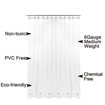 Barossa Design Premium PEVA Plastic Shower Liner with Rustproof Grommets