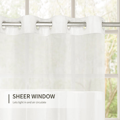Barossa Design Shower Curtain with Snap in Liner and Stripe