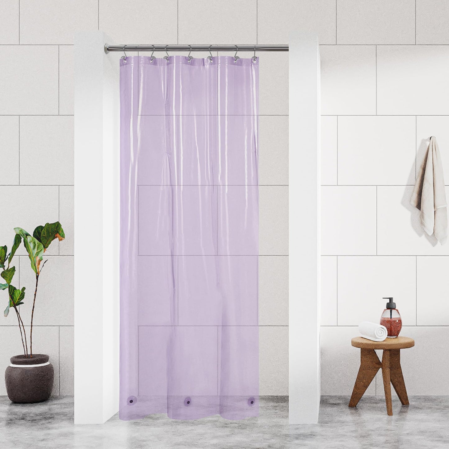 Barossa Design Premium PEVA Plastic Shower Liner with Rustproof Grommets
