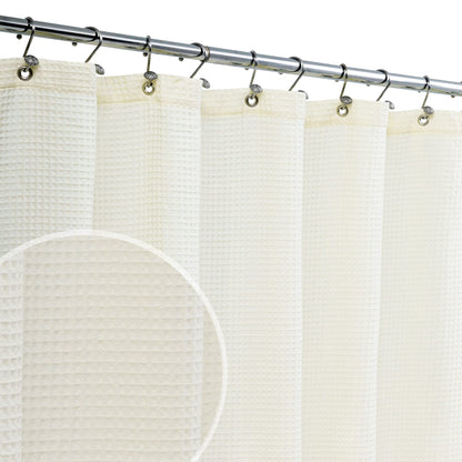 Barossa Design Cotton Blend Shower Curtain Honeycomb Waffle Weave