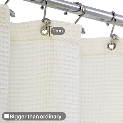 Barossa Design Cotton Blend Shower Curtain Honeycomb Waffle Weave