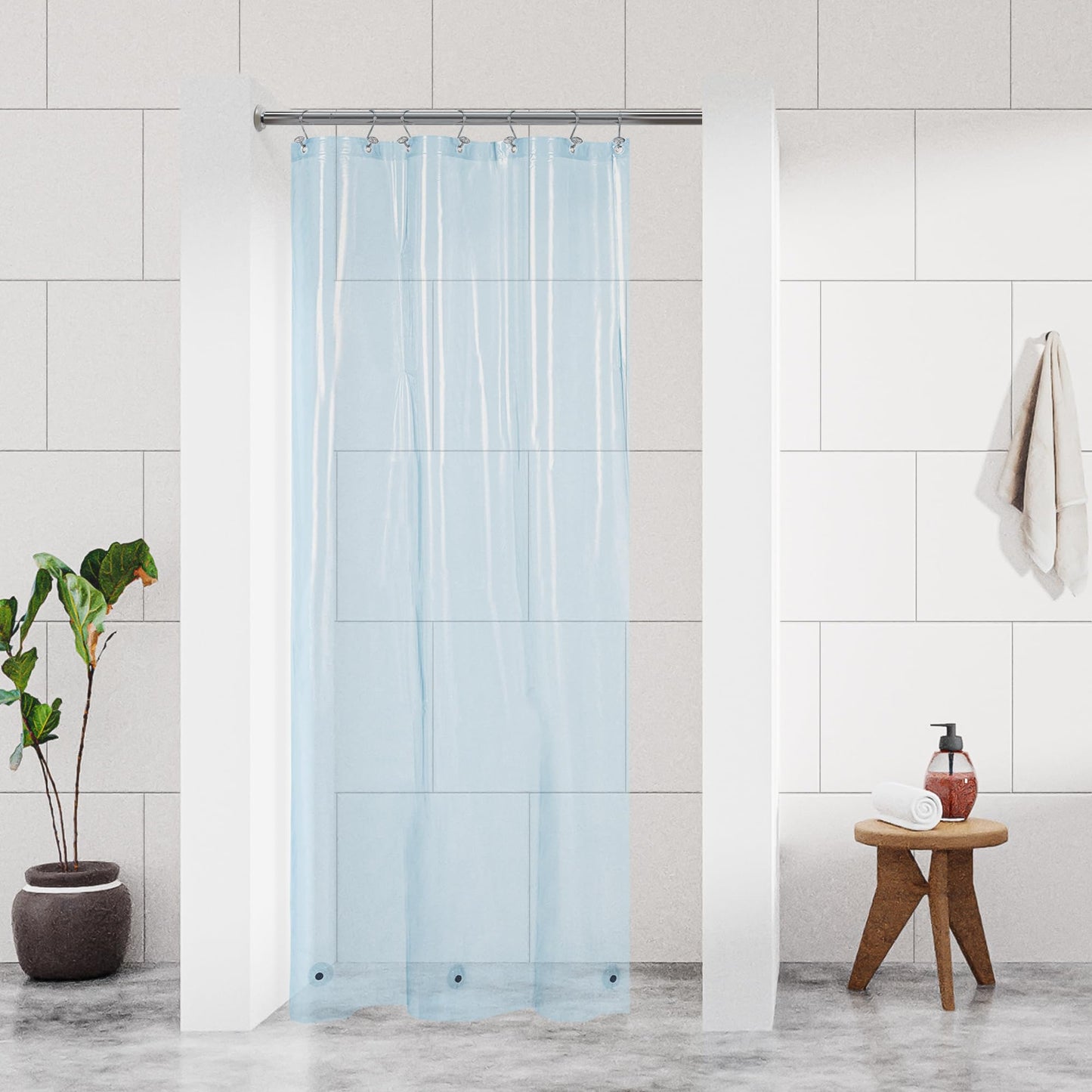 Barossa Design Premium PEVA Plastic Shower Liner with Rustproof Grommets