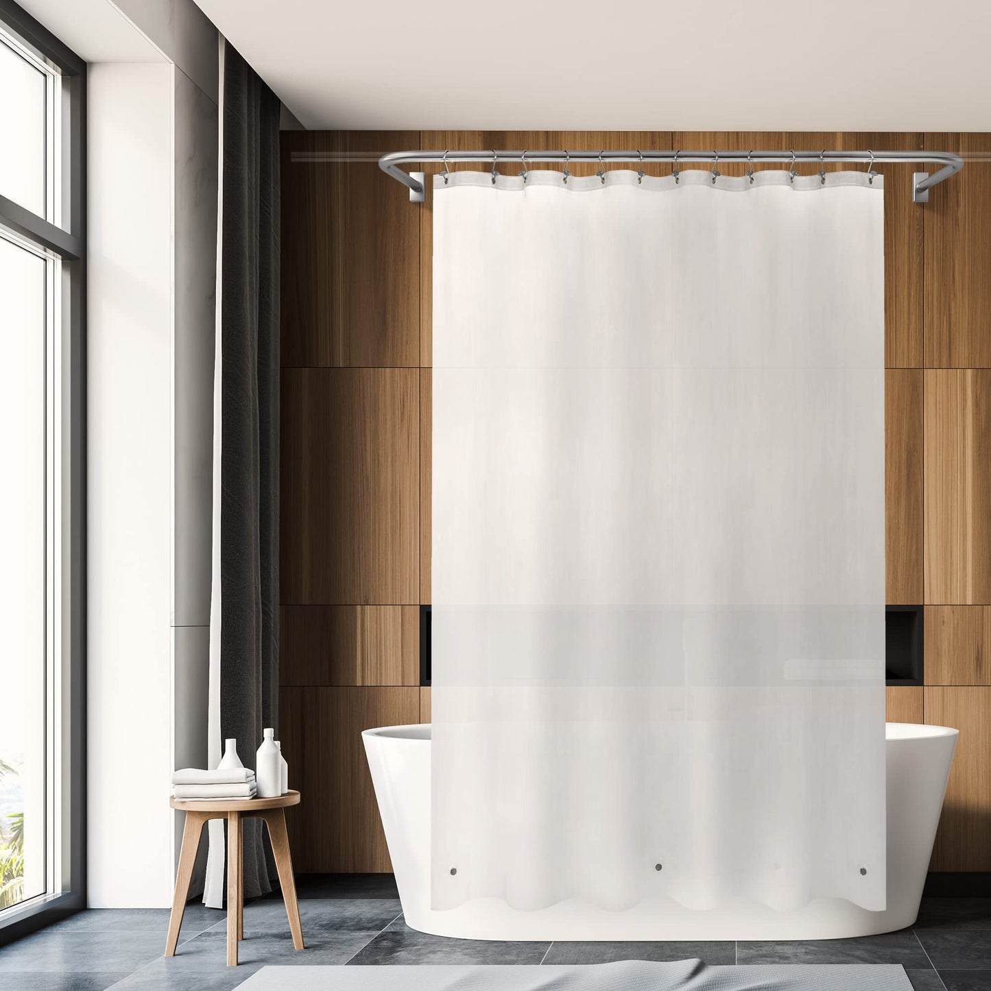 Barossa Design Premium PEVA Plastic Shower Liner with Rustproof Grommets