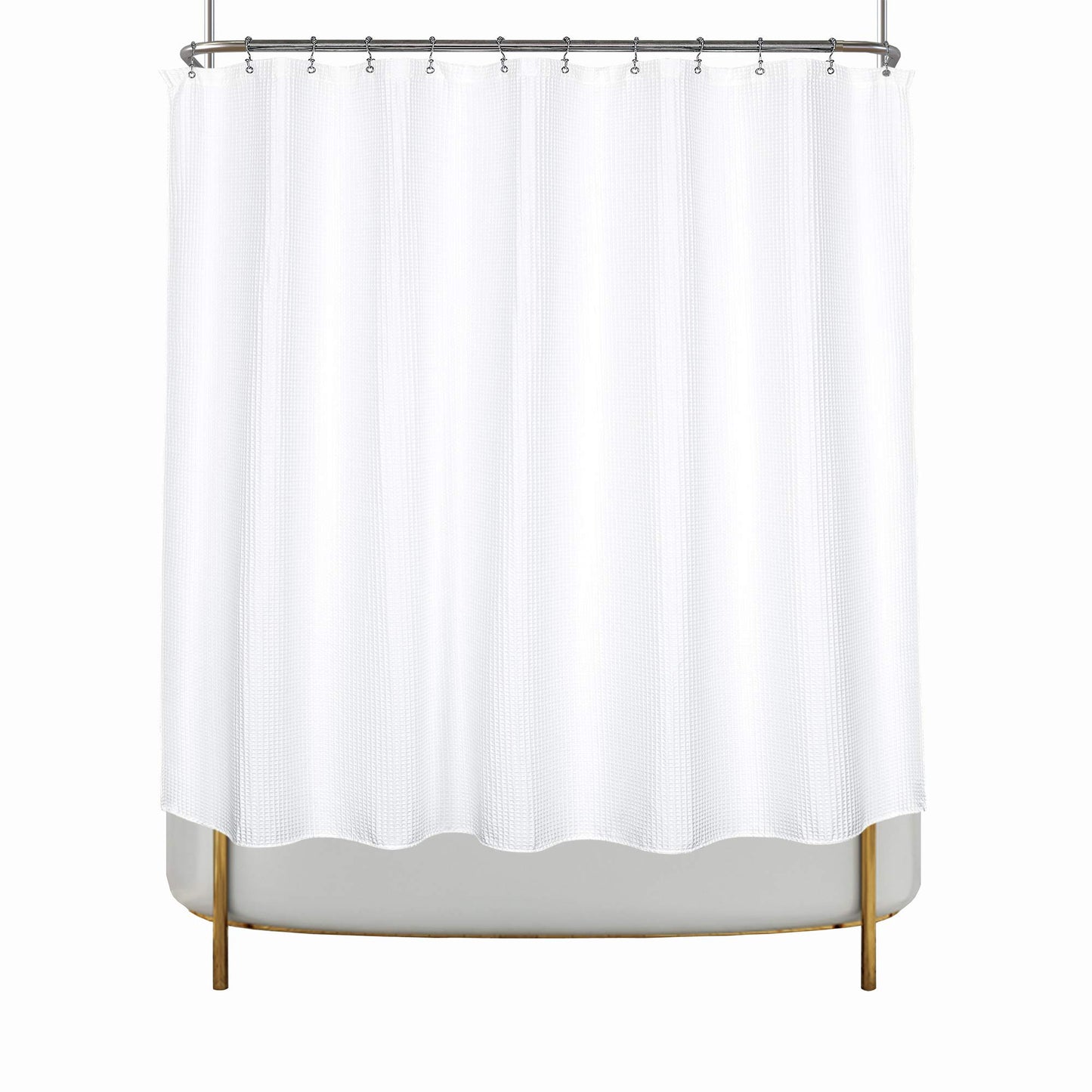 Barossa Design Cotton Blend Shower Curtain Honeycomb Waffle Weave