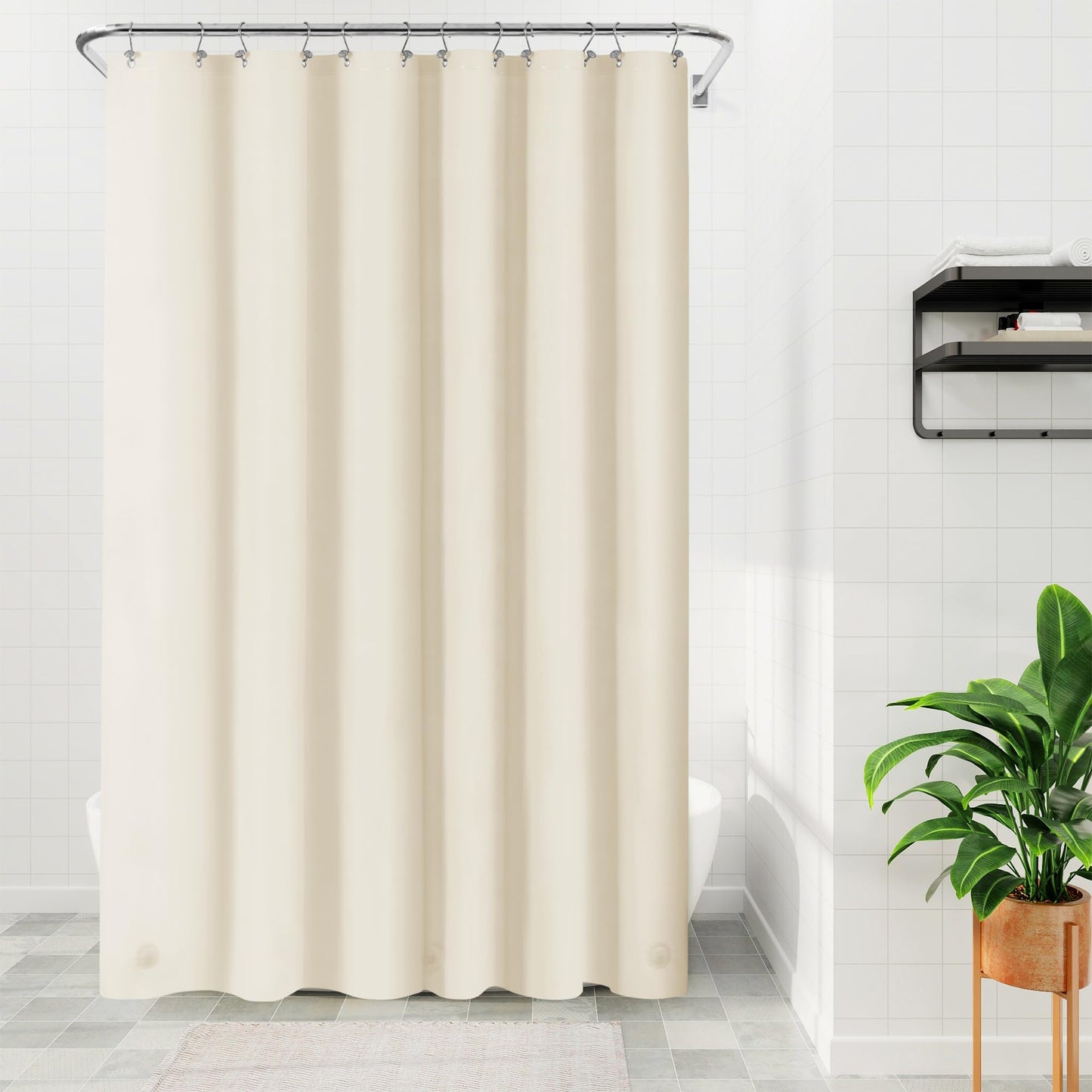 Barossa Design Premium PEVA Plastic Shower Liner with Rustproof Grommets
