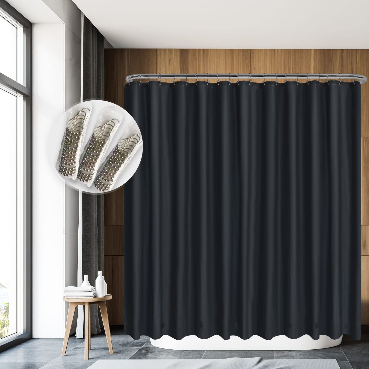 Barossa Design Premium PEVA Plastic Shower Liner with Rustproof Grommets