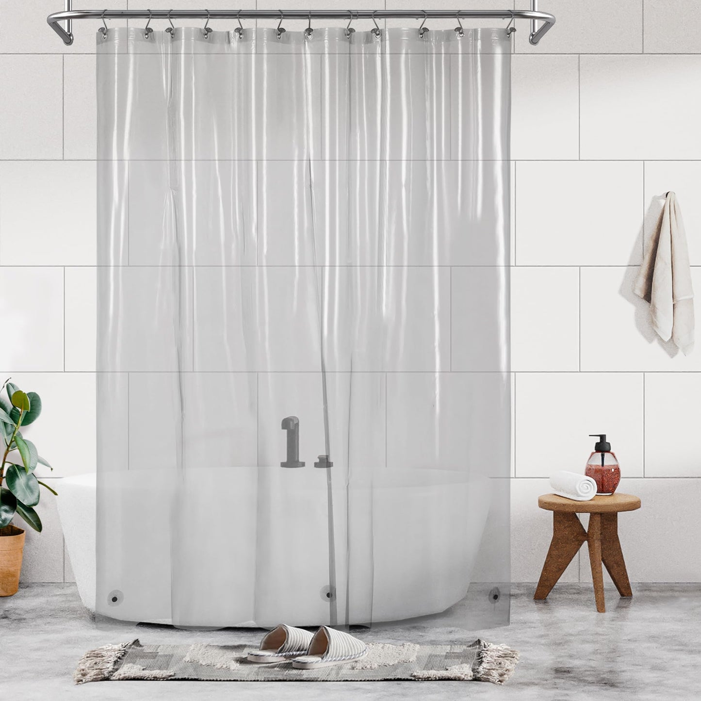 Barossa Design Premium PEVA Plastic Shower Liner with Rustproof Grommets