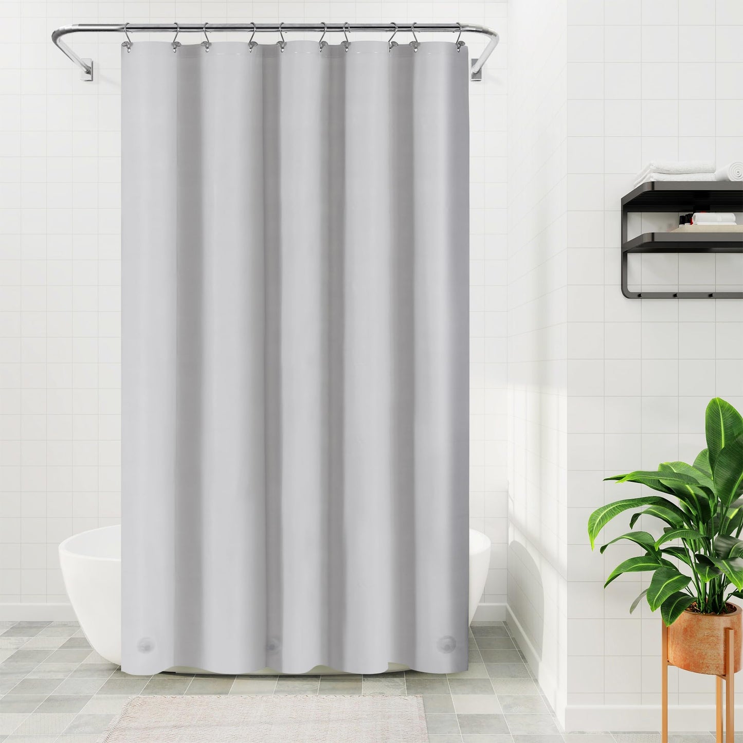 Barossa Design Premium PEVA Plastic Shower Liner with Rustproof Grommets