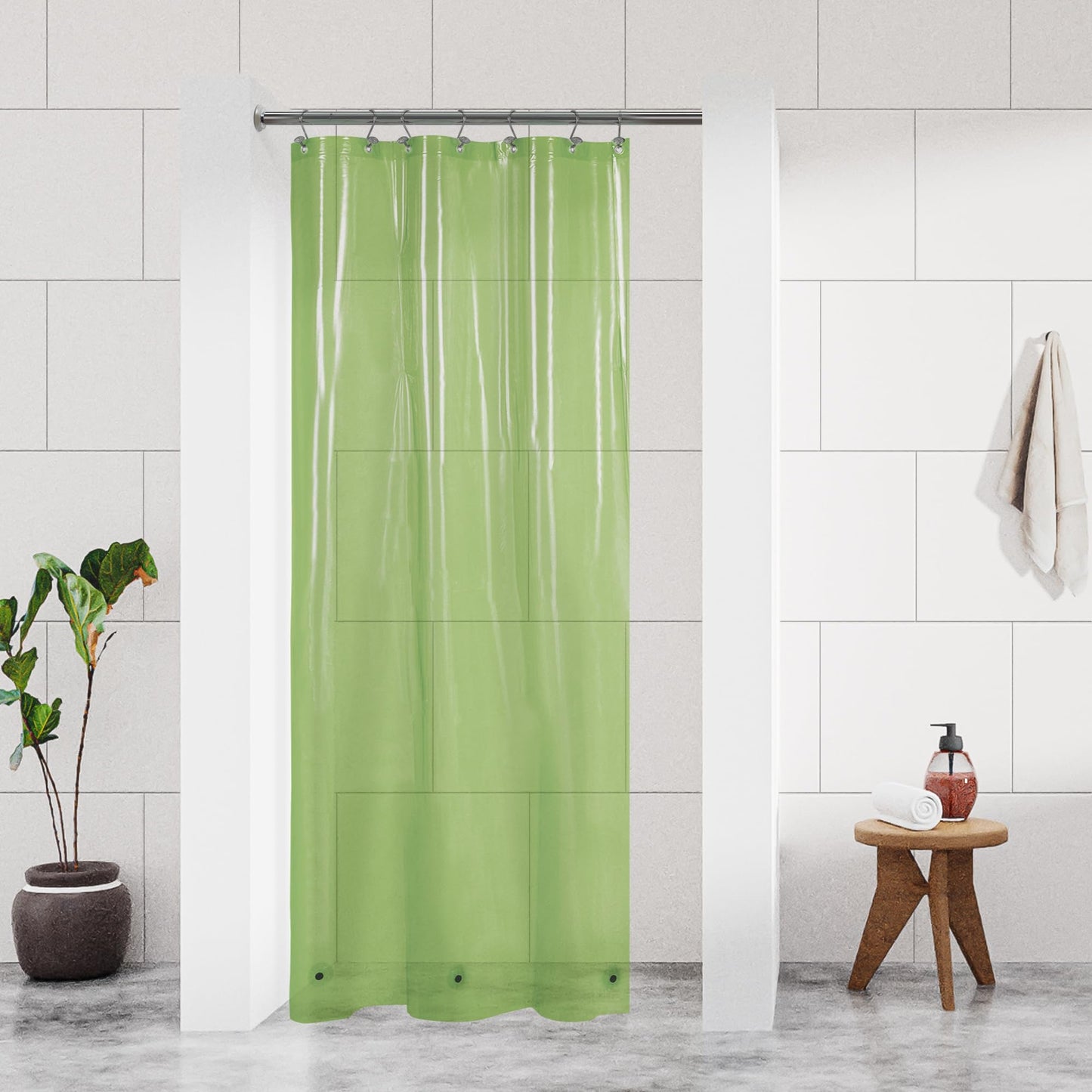 Barossa Design Premium PEVA Plastic Shower Liner with Rustproof Grommets