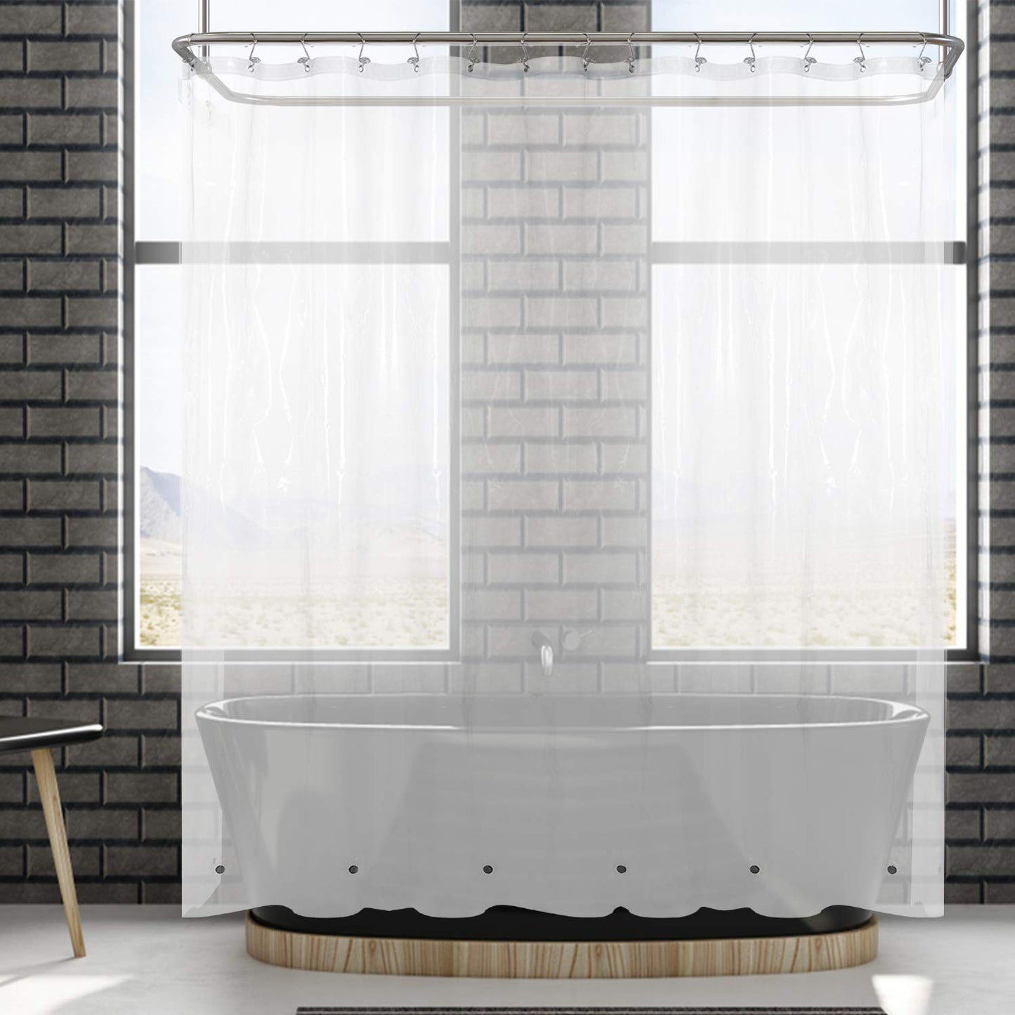 Barossa Design Premium PEVA Plastic Shower Liner with Rustproof Grommets