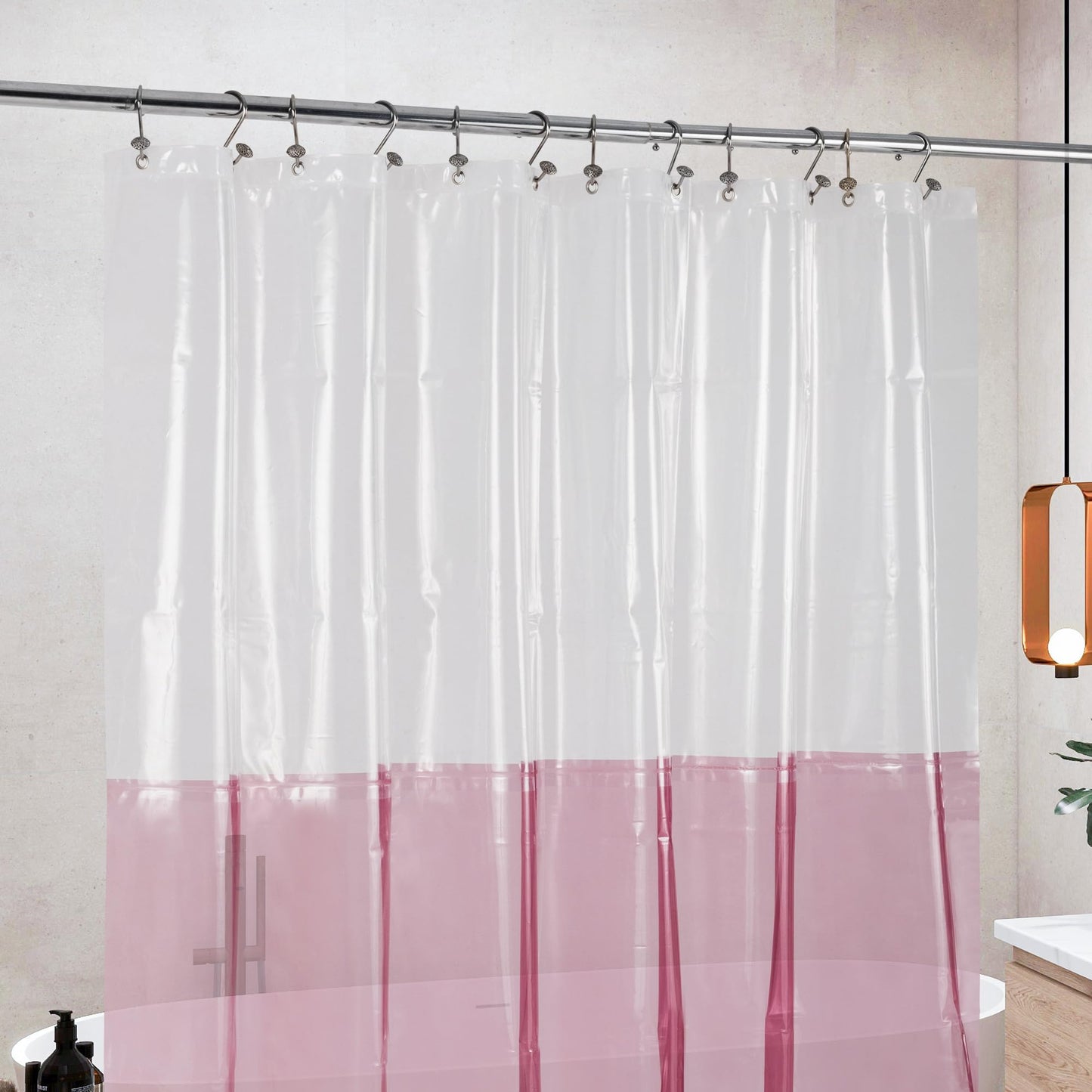 Barossa Design Premium PEVA Plastic Shower Liner with Rustproof Grommets